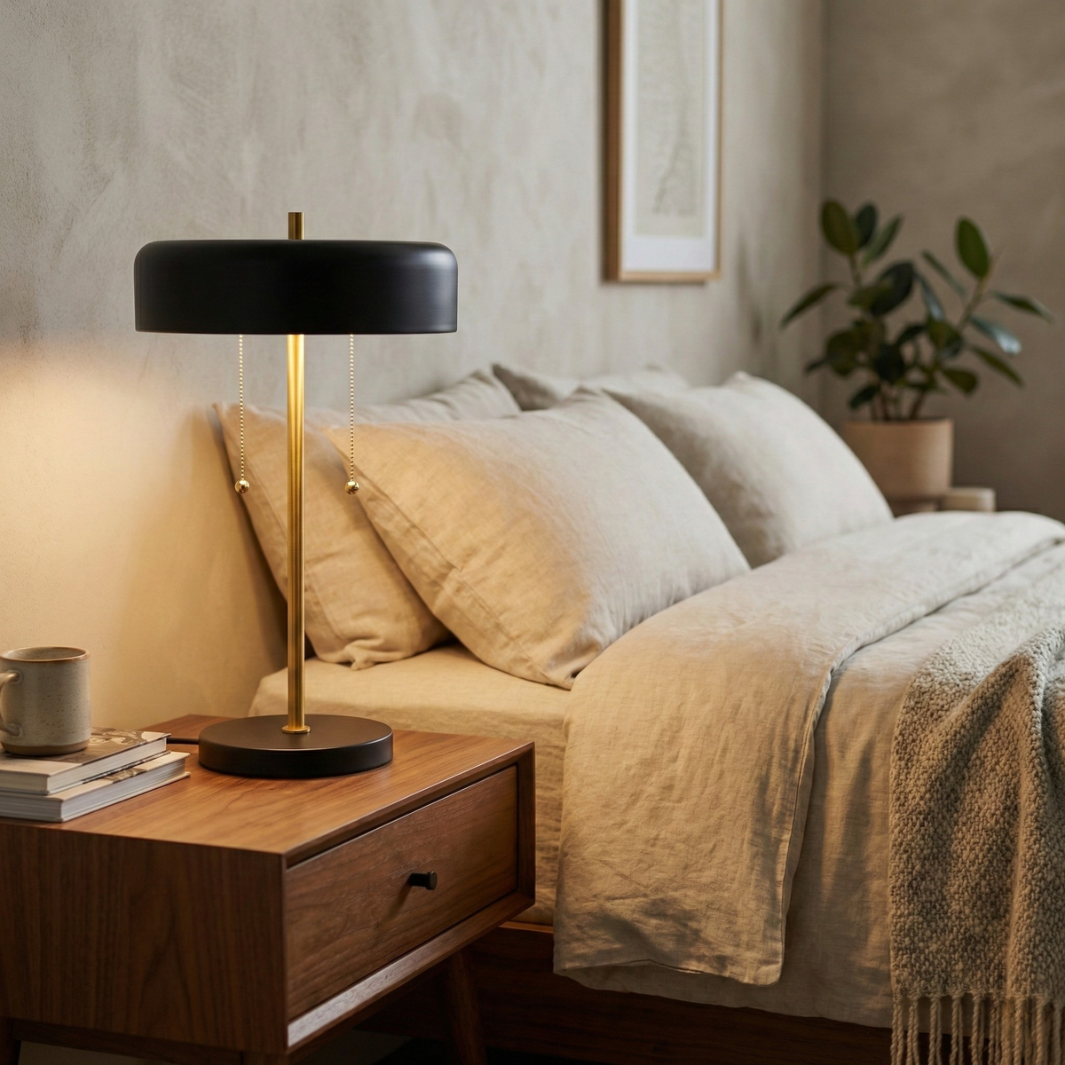 Black Mushroom Dome Table Lamp, view 5