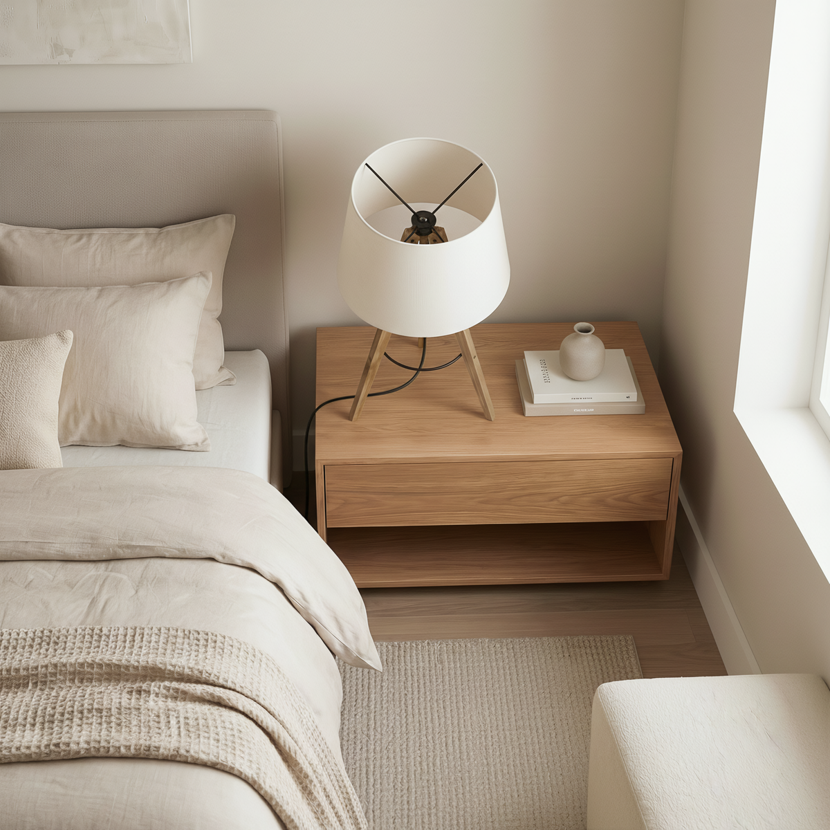 Wooden Tripod Table Lamp, view 3
