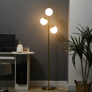 3-Globe Gold Floor Lamp