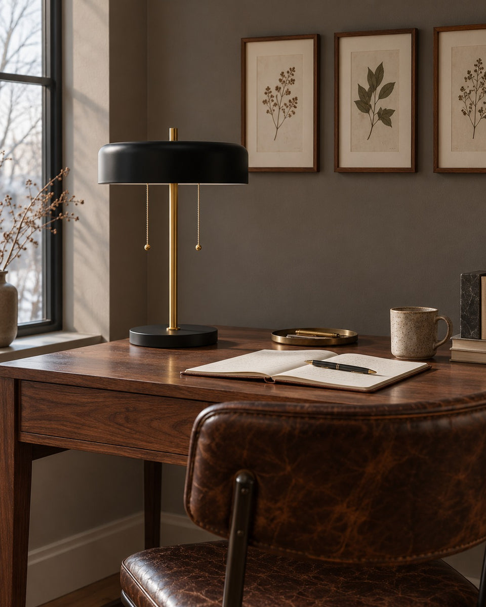 Mushroom Table Lamp, switched off, in daylight