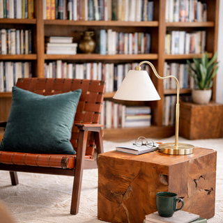 Curved Brass Table Lamp, view 5