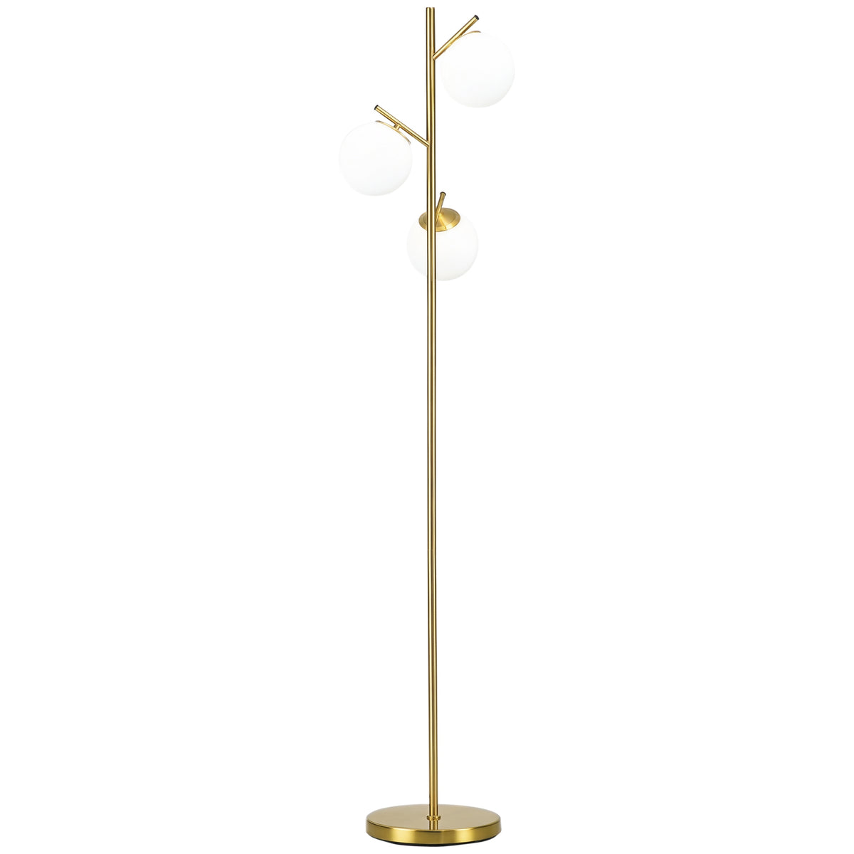 3-Globe Gold Floor Lamp, view 9