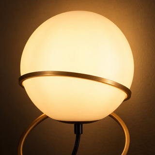 Glass Globe Spiral Lamp, close-up of the glow