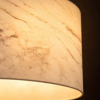 Marble-Look Drum Lamp, close-up of the glow